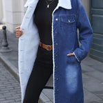 Lang Gevoerde Denim Mantel