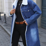 Lang Gevoerde Denim Mantel