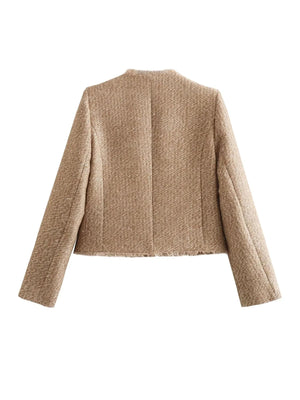 Comfortabele Stijl Tweed Blazer