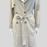 Kunstsuède Camel Trenchcoat voor Dames – Stijlvolle en Lichtgewicht Herfstjas voor Elke Gelegenheid!