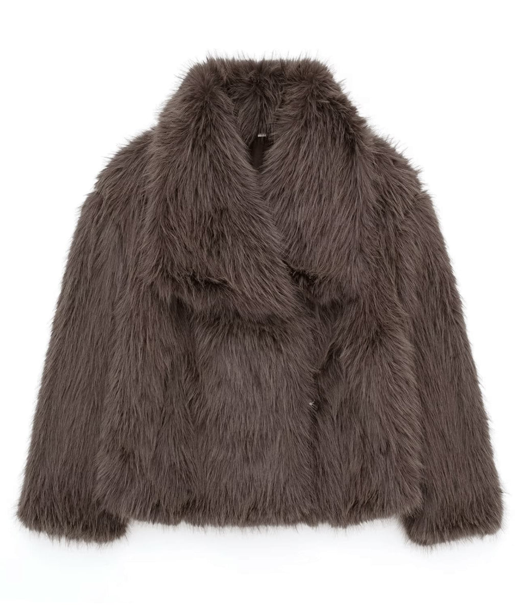Women's Vegan Faux Fur Coat - Stylish and Warm Coat for Fall &amp; Winter