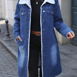 Lang Gevoerde Denim Mantel