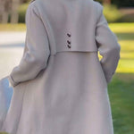 Elegante Halflange Fleecejas Voor Vrouwen - Warme Winterjas Met Knopen