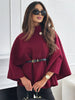 Legant Korte Poncho Jas Voor Vrouwen Met Riem