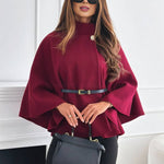 Legant Korte Poncho Jas Voor Vrouwen Met Riem