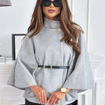 Legant Korte Poncho Jas Voor Vrouwen Met Riem