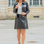 Stijlvolle Vinyljas Voor Vrouwen - Glimmende Waterdichte Bovenkleding