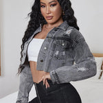 Luxe Grijze Denim Jas