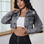 Luxe Grijze Denim Jas