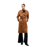 Kunstsuède Camel Trenchcoat voor Dames – Stijlvolle en Lichtgewicht Herfstjas voor Elke Gelegenheid!