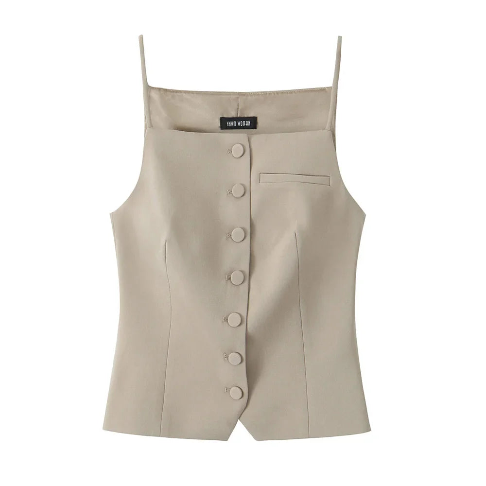 Ladies Casual Buttons Vest