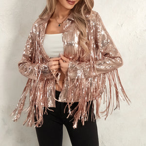 Glitter Fringe Bomberjas