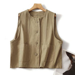 Ladies Retro Cotton Canvas Vest