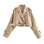 Cropped Trenchcoat met Riempje