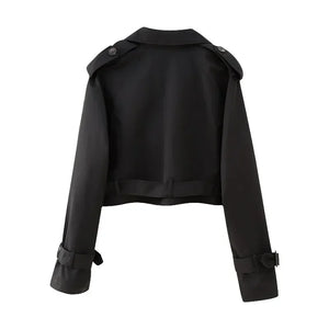 Cropped Trenchcoat met Riempje