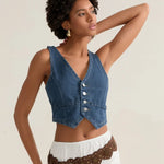 Comfortable Denim Crop Vest