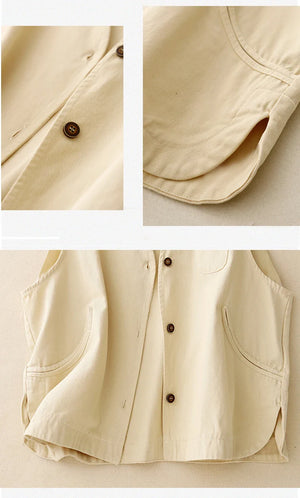 V-neck Katoenen Blouse Vest