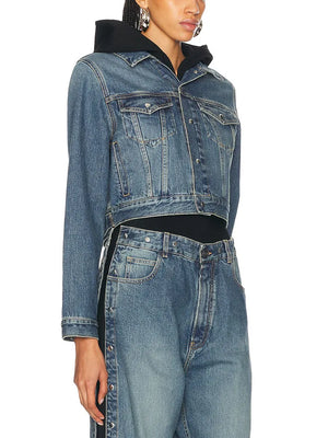 Denim Jacket Hoodie and Patchwork