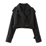 Cropped Trenchcoat met Riempje