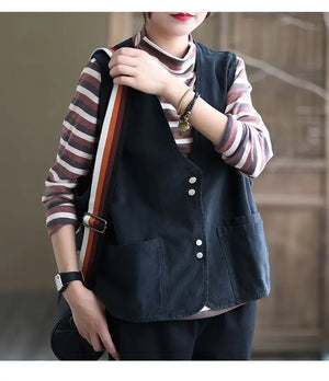 Ladies Retro Cotton Vest