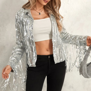 Glitter Fringe Bomberjas