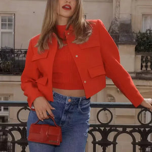 Casual Knoop Blazer Korte Jassen