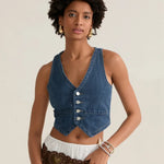 Comfortable Denim Crop Vest