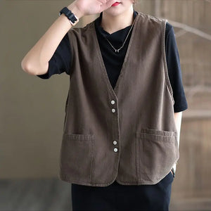 Ladies Retro Cotton Vest