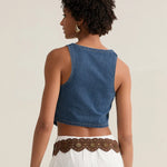Comfortable Denim Crop Vest