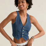 Comfortable Denim Crop Vest