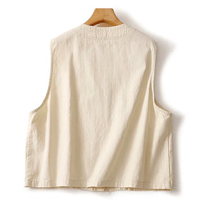 Ladies Retro Cotton Canvas Vest