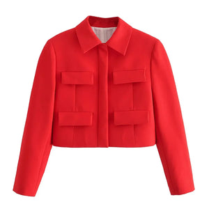 Casual Knoop Blazer Korte Jassen