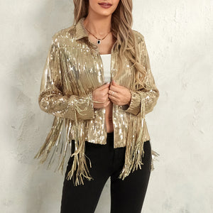 Glitter Fringe Bomberjas