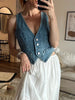 Comfortabel Denim Crop Vest
