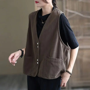Ladies Retro Cotton Vest