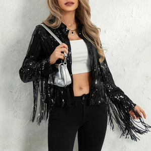 Glitter Fringe Bomberjas