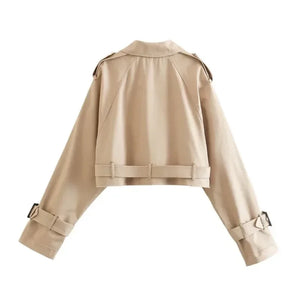 Cropped Trenchcoat met Riempje