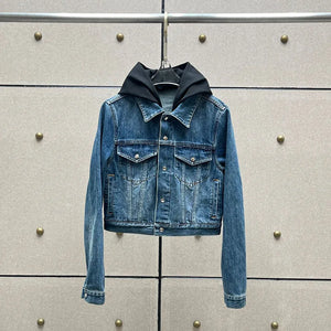 Denim Jacket Hoodie and Patchwork