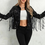 Glitter Fringe Bomberjas