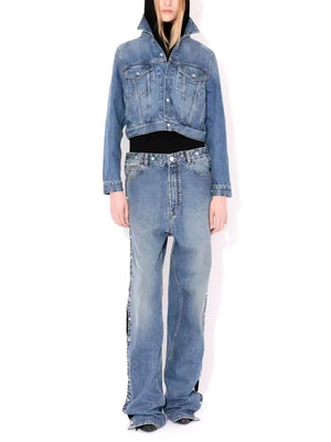 Denim Jacket Hoodie and Patchwork