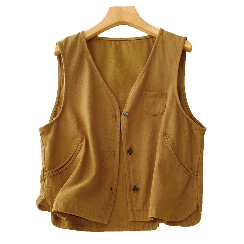 V-neck Katoenen Blouse Vest