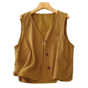 V-neck Katoenen Blouse Vest