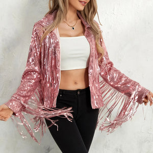Glitter Fringe Bomberjas