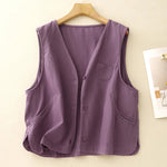 V-neck Katoenen Blouse Vest