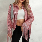 Glitter Fringe Bomberjas