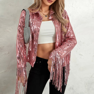 Glitter Fringe Bomberjas
