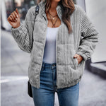 Luna Effen Corduroy Winterjas voor Vrouwen - Stijlvol, Warm & Tijdloos voor de Koude Maanden