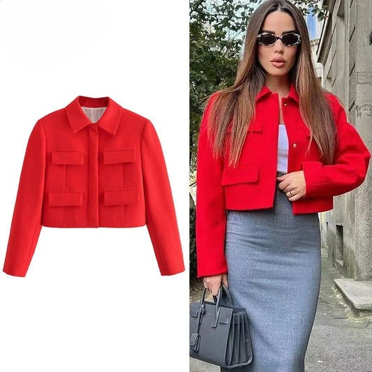Casual Knoop Blazer Korte Jassen