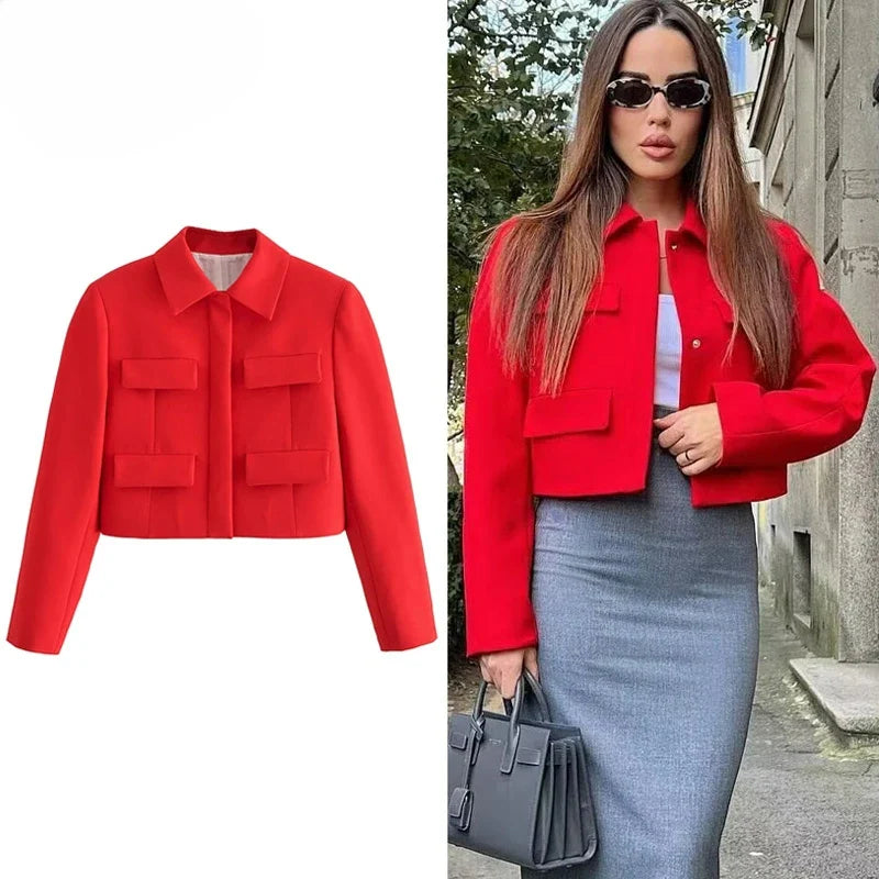 Casual Knoop Blazer Korte Jassen
