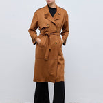 Kunstsuède Camel Trenchcoat voor Dames – Stijlvolle en Lichtgewicht Herfstjas voor Elke Gelegenheid!